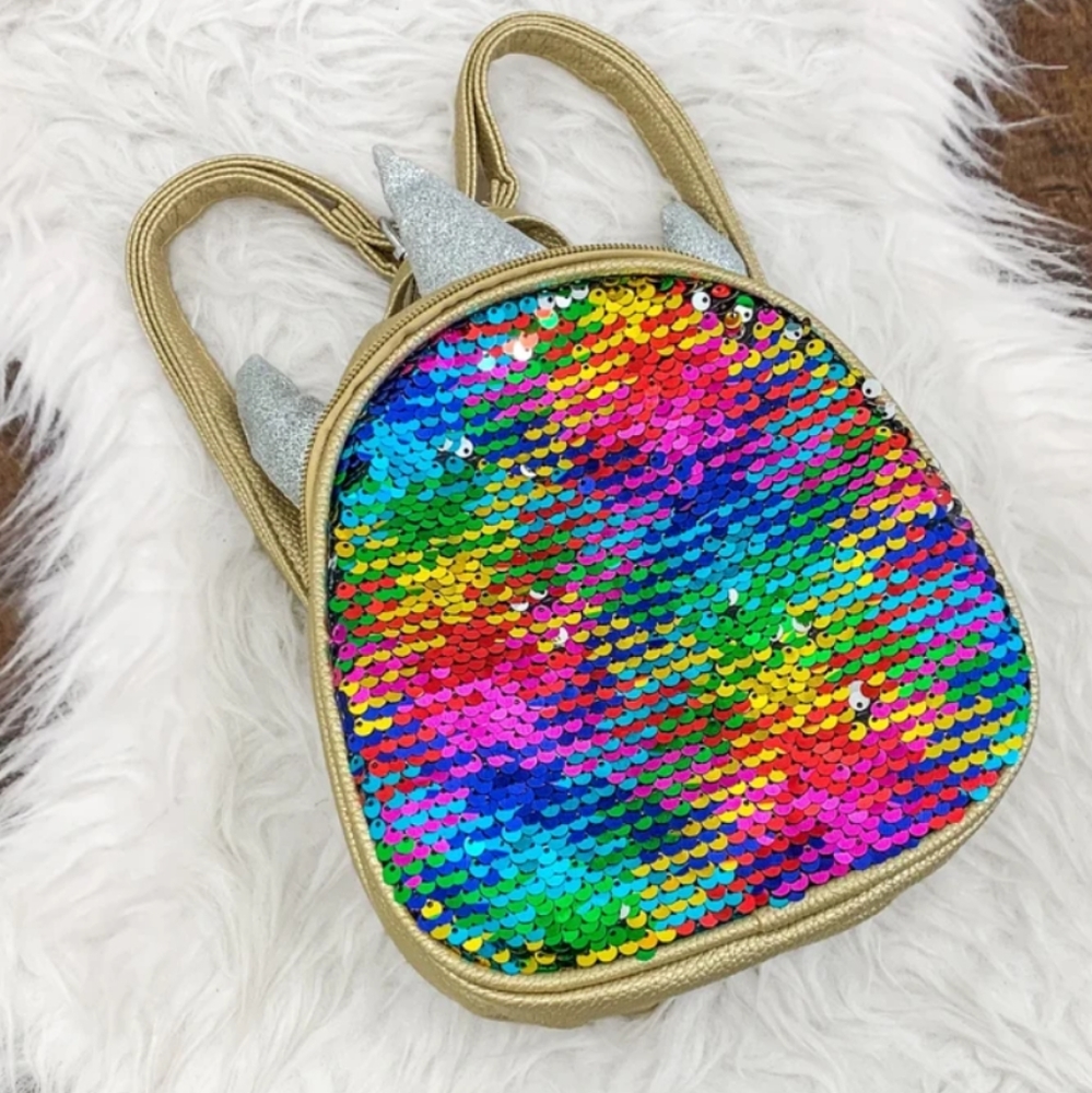 🌈 Rainbow Flip Sequin Unicorn Mini Backpack